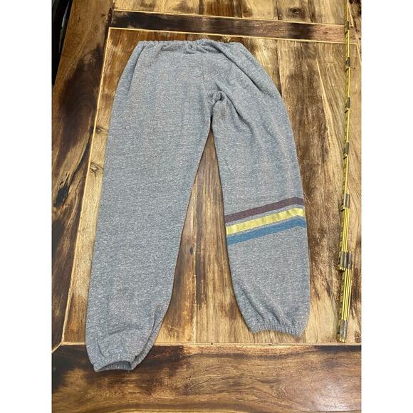 Spiritual Gangster Rainbow Stripe Gray Straight Leg Sweatpants Size M - Picture 3 of 5